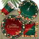 thumbnail image 1 of Conjunto de regalo para fiesta de Navidad, árbol de Navidad rojo y verde, plato de papel desechable, vaso de papel, mantel, 1 of 4