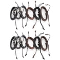 thumbnail image 1 of 2 Set Leather Bracelet Vintage Wrap Adjustable Braided Wrist Hand-Made Craft Decorations, 1 of 8
