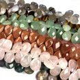 thumbnail image 3 of HOOUN Natural Gemstone Water Drop Shape Faceted Crystal Loose Beads for Jewelry Making-Crazy Agate-13x18x6mm, 3 of 8