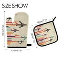 thumbnail image 2 of Yayeee Oven Mitts and Pot Holder Set of 2 Heat Resistant Kitchen Gloves Baking Hot Pad, Flying Planes, 2 of 5