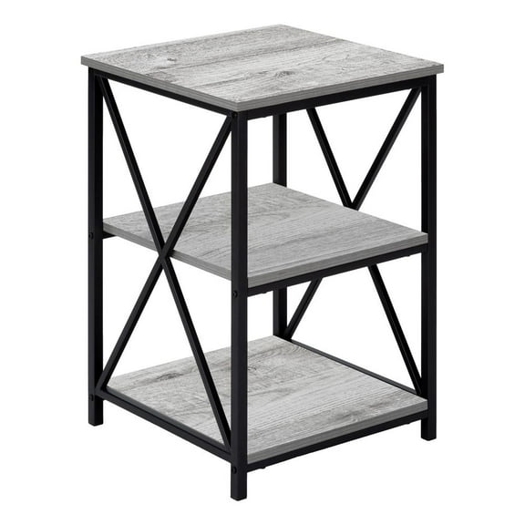 Accent Table Side End Nightstand Lamp Living Room Bedroom Metal Grey