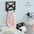 thumbnail image 7 of Autumn Alley Farmhouse Hand Towel Ring for Bathroom with Bracket - Bath Towel Rings Holder - Towel Rings for Bathroom Wall Mounted Decor Mix of Wood, Galvanized Metal & Black Rings, 7 of 7