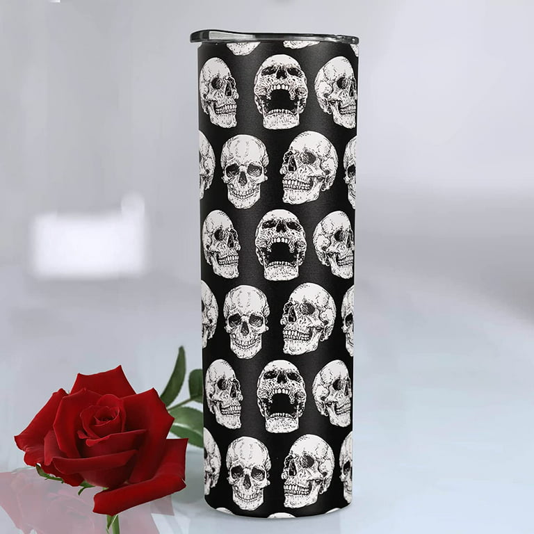 Coffee & Cosmetology Skeleton Large Tumbler Cup with Handle