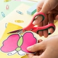 thumbnail image 4 of LIVINGO 3 Pack Pointed Tip Scissors with Cover for Crafts, 5 inches, Pink Yellow Blue, 4 of 7