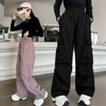 thumbnail image 5 of GYRATEDREAM Girls Cargo Pants Elastic Waist Casual Jogger Pants for Girls Streetwear Loose Parachute with Pockets 6-16Years, 5 of 7