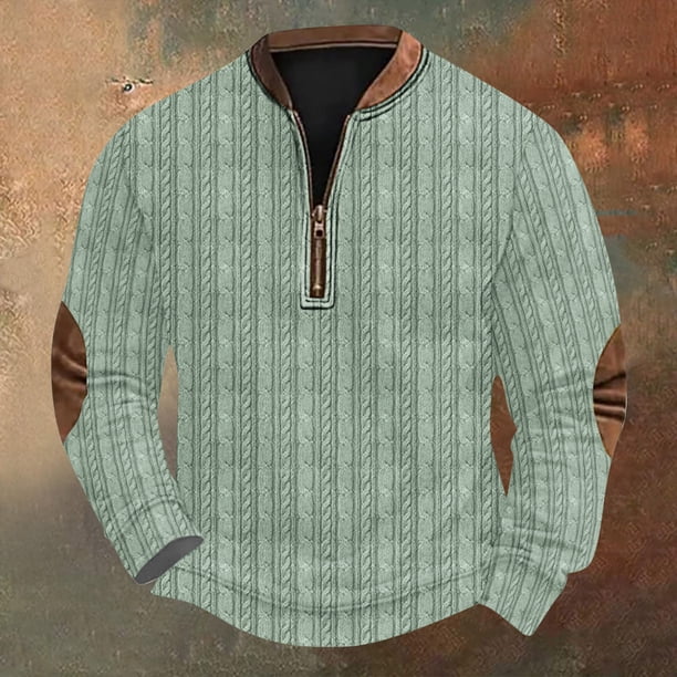 Blusas y camisas de manga larga con cuello redondo Sudadera con capucha de cuello redondo para hombre Jersey estampado Blusa de poliéster de manga larga para hombre