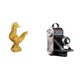 thumbnail image 1 of Figura decorativa de pollo en resina, estatua de animal coleccionable, modelo de cámara con diseño artístico realista, ideal para el dormitorio., 1 of 6