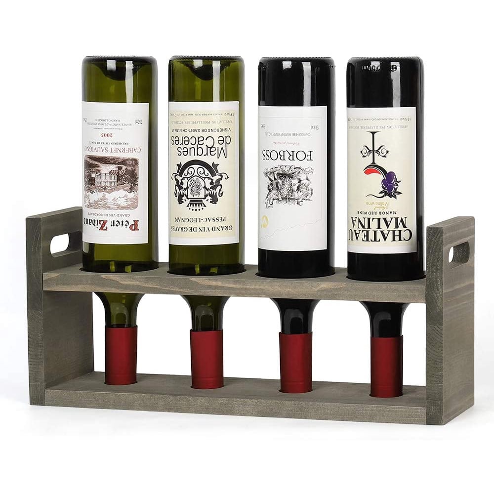Wine Rack for Countertop Bar, Wooden Tabletop Wine Holder Hold