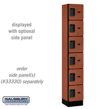 SalsburyIndustries 36165CHE Six Tier Box Style Tier 1 Wide 6 ft. X 15 in. Designer Wood Locker - Cherry
