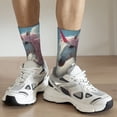 thumbnail image 6 of Susaid Flower White Horse (2) Print Men's Moisture Wicking Cushioned Crew Work Boot Socks Suitable for Size 36-45, 6 of 6