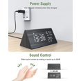 thumbnail image 5 of Wooden Digital Alarm Clock, Digital Clock with Snooze/Date/Temperature and Humidity-Black, 5 of 5