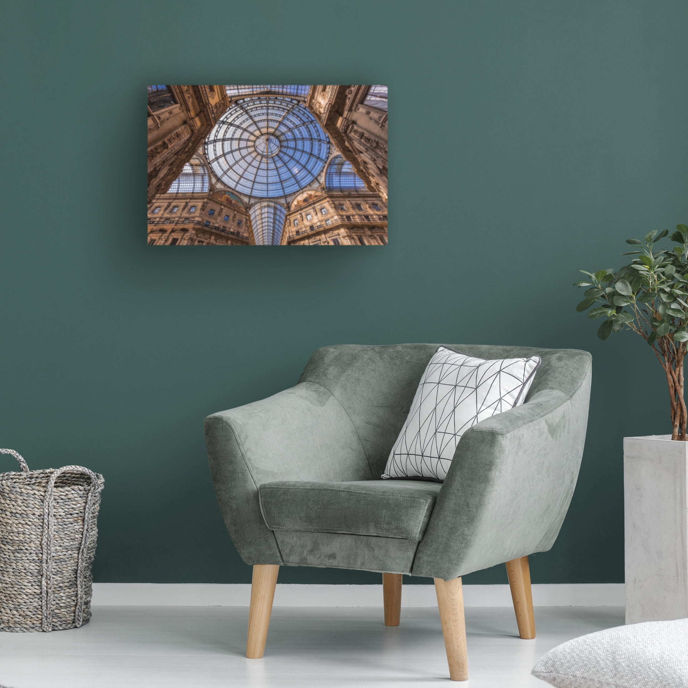 Canvas Wall Art - David Bouscarle 'Blue Dome' Wall Art for Living Room, Bedroom, or Office D?cor by Trademark Fine Art - 32 x 22 Inches