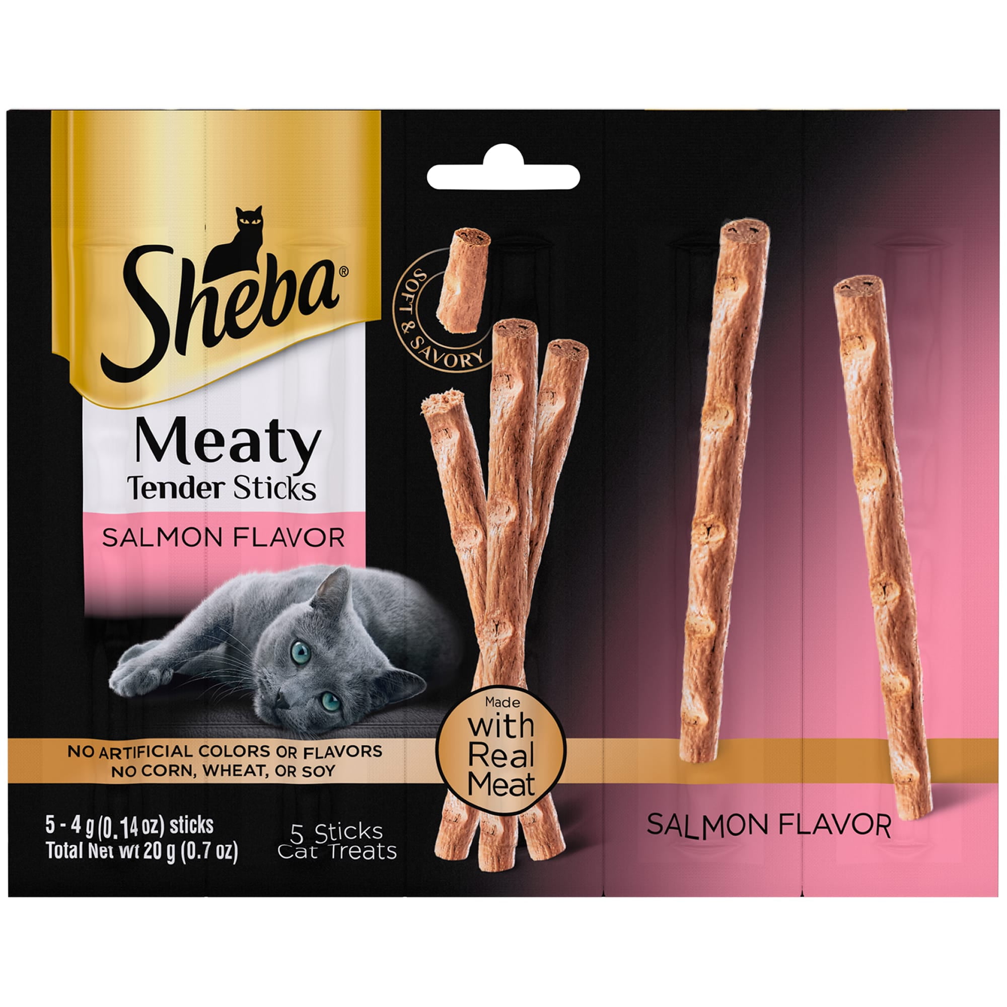 SHEBA Meaty Tender Sticks Salmon Flavor Cat Treats - 0.7 Ounces (5 Treats)