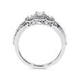 thumbnail image 2 of 1/2ct Princess Cut Diamond 3 Stone Halo Ring 10K White Gold, 2 of 4