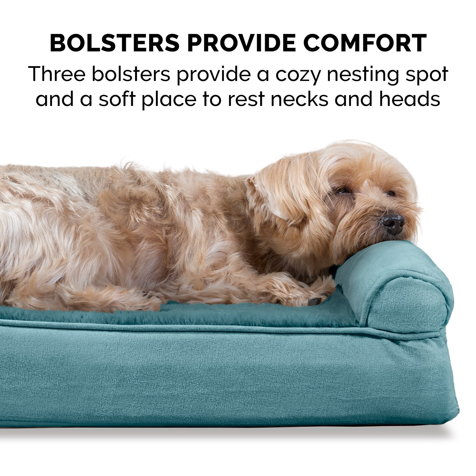 FurHaven Plush & Suede Cooling Gel Foam Top Sofa Pet Bed for Dogs & Cats - Deep Pool, Medium