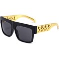 thumbnail image 1 of Gafas de sol cuadradas extragrandes con brazo de cadena dorada para mujer y hombre, 1 of 5