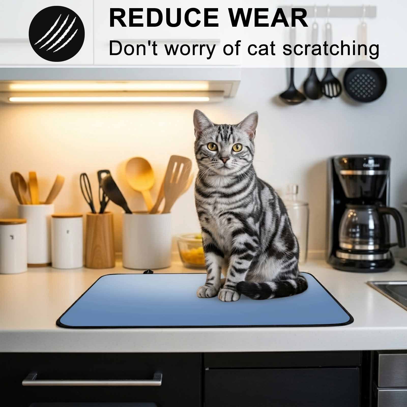 Blue Ombre Stove Top Cover for Electric Stove, Heat-proof & Non Slip Glass Top Stove Cover Protector, Modern Minimalist Gradient Aesthetic Kitchen Flat Cooktop Rubber Mat 24x21 Inches