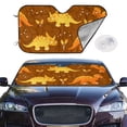 thumbnail image 3 of Lsque Dinosaurs and Leaves Car Windshield Sun Shade | Accordion Folding Style Auto Shade for Car Truck SUV Van | Blocks UV Rays Sun Visor Protector | Medium, 3 of 7
