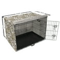 thumbnail image 6 of Floral Dog Crate Cover, Vintage Inspired Pattern with Poppies and Strokes, Easy to Use Pet Kennel Cover Small Dogs Puppies Kittens, 7 Sizes, Pale Sepia Charcoal Grey, by Ambesonne, 6 of 6