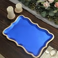 thumbnail image 6 of Efavormart 10 Pack | Elegant Royal Blue / Gold Rim Disposable Serving Trays, Heavy Duty 400 GSM Paper Rectangular Party Platters - 14"X10", 6 of 11