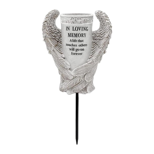 Jarrón de flores para cementerio con estaca, decoración para lápida de césped, elegante regalo conmemorativo para exteriores por la pérdida de un ser