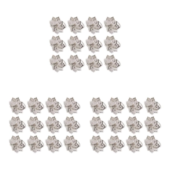 Inteprter Servilleteros simples y elegantes de 12 piezas para hoteles y restaurantes Servilleteros de metal navideños plateados Type1 NO1