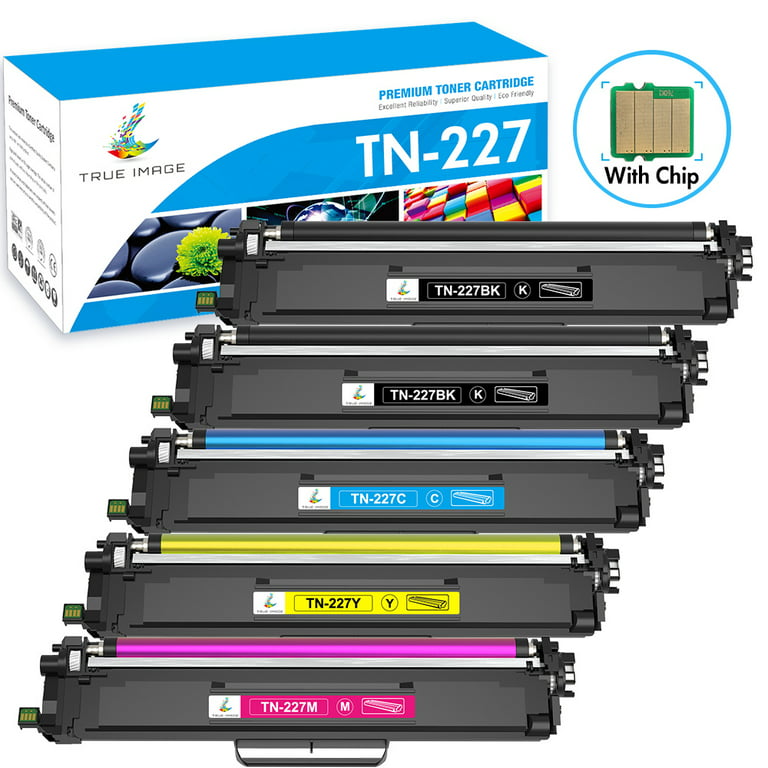 True Image 5-Pack Compatible Toner Cartridge for Brother TN-227BK TN-227  MFC-L3710CW MFC-L3770CDW MFC-L3750CDW HL-L3210CW HL-L3230CDW HL-L3290CDW