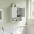 thumbnail image 4 of Smuxee Bathroom Wall Storage Cabinets with Door and Open Shelves,over The Toilet Storage,White Small, 4 of 9