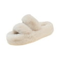 thumbnail image 2 of Women Fuzzy Slippers Breathable Anti Slip with Two Band Comfortable Furry Winter 38, 2 of 8