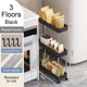 thumbnail image 5 of 3 Capas Rack Almacenamiento Estrecho Con Organizador Ruedas para Baño Doméstico () Blanco, 5 of 6