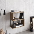 thumbnail image 3 of Decorotika Lima 25" Metal Wood Side End Table, Oak Black Veneer, 3 of 5