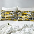 thumbnail image 3 of Cartoon Car Bed Sheet Set Queen Size Construction Vehicles Bedding Set for Teens Cartoon Machinery Truck Bed Sheets Set Construction Site Cars Bed Cover 4Pcs, Super Soft,Breathable, 3 of 5