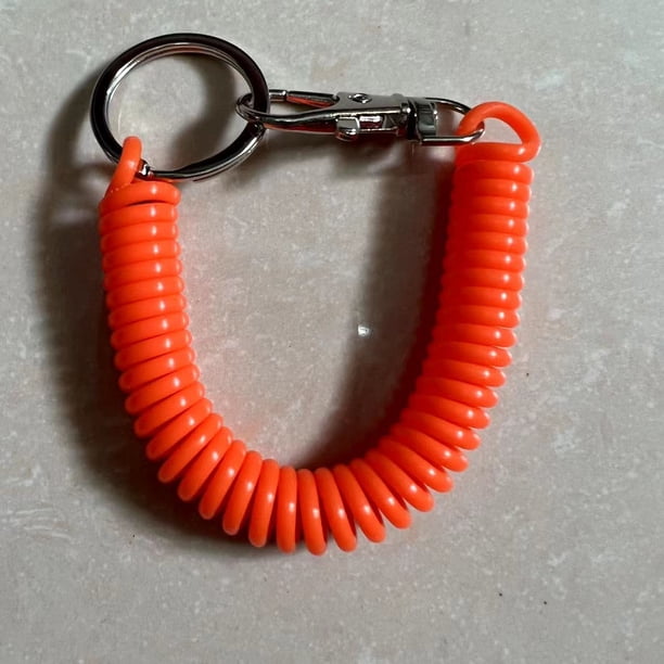 Llavero con cuerda de resorte de plástico, llavero con resorte, llavero con cuerda antipérdida retráctil, cadena con resorte
