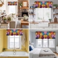 thumbnail image 5 of Colorful Dahlia Valance Curtain for Windows Modern Abstract Orange Yellow Blue Flower Oil Painting Style Rod Pocket Curtain Valances Short Window Treatments for Kitchen Bathroom Laundry 60 x 18 Inch, 5 of 9