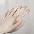 thumbnail image 2 of Dainty Star Promise Rings Set for Women Men S925 Sterling Silver Crystal Cz Matching Couple Open Adjustable Luck Star Him And Her Finger Band Ring Anniversary Statement Jewelry Gift, 2 of 6