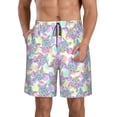 thumbnail image 2 of Uemuo Sea Turtles Pattern Men's Swim Trunks Hawaiian Beach Bathing Suit Swimsuits Beach Quick-Dry Shorts with Pockets-, 2 of 9