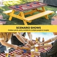 thumbnail image 6 of Independence Day Table Cloths for 5 Foot Rectangle Tables, U.S Flag Stars Red White Striped Patio Waterproof Elastic Fitted Tablecloths, Washable Rectangular Table Cover for Camping, 6 of 8