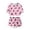Pink, variant on Krdevn Kids Dinosaur Print 2 Piece Outfit Short Sleeve Crop Top and Shorts Set,9-10 Years