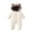 White, variant on Kids Hooded Romper with Feet, Long Sleeve Winter One Piece Jumpsuit Cozy Cotton Pram Suit