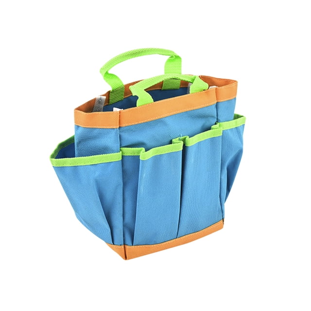 Blue Gardening Tool Storage Bag Multi Pocket Tote Organizer For Garden Tools Accessories Not Included