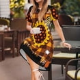 thumbnail image 3 of Balery Sunflower Gnomes and Bees Vestidos sueltos de manga corta para mujer, vestidos de verano 2025, vestidos casuales de corte A con vuelo., 3 of 6
