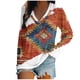 thumbnail image 1 of Camisas Para Mujer Moda Otoño Impreso Manga Larga Cuello en V Casual Tee Tops Odeerbi ODB124053, 1 of 4