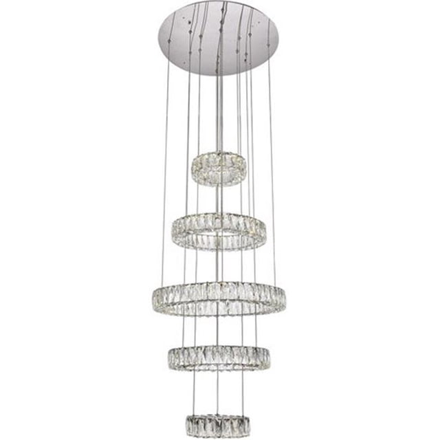 Elegant Lighting 3503G5LC Monroe Puce Led Intégrée Lustre Chromé