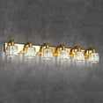 thumbnail image 5 of 6 Light Modern Crystal Bathroom Vanity Lights Gold Bathroom Light Fixtures Crystal Vanity Shower Lights Over Mirror, Mirror Glass Crystal Bathroom Vanity Lighting Fixtures, 5 of 7