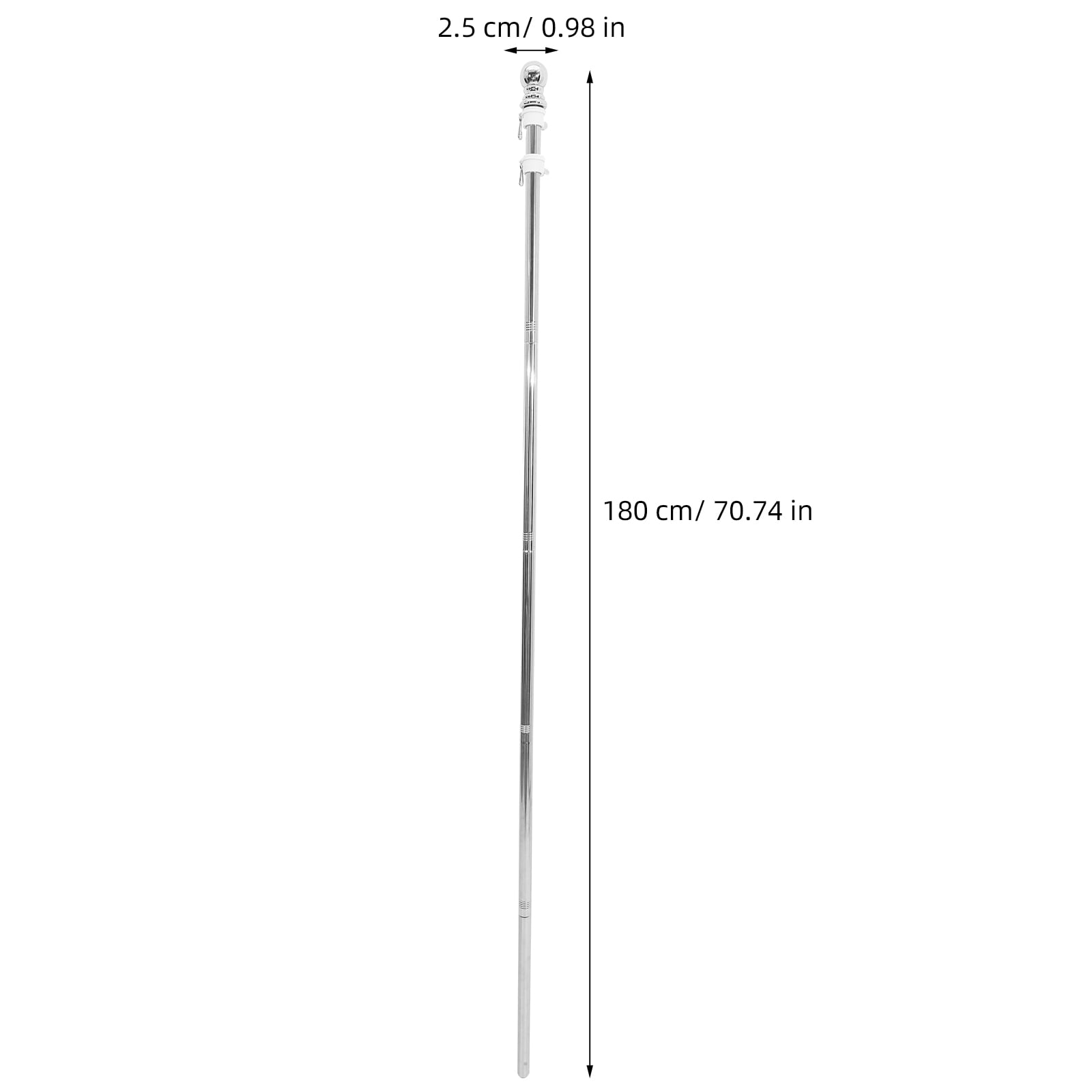 WHAMVOX 1 Set Outdoor Flag Pole Flag Holder Pole Stainless Steel Flag Stand Durable Rotation Flag Pole Holder