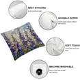 thumbnail image 4 of Acheng Lavender Square Pillow Covers with Zipper Oil Painting Floral Artwork Purple Yellow Soft Comfortable Washable Sofa Outdoor Office Throw Pillow Covers,Set of 2 White, 4 of 6