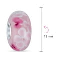thumbnail image 3 of Bling Jewelry Womens Murano Glass Charm Bead with Sterling Silver Core - Floral Design for Bracelets, 3 of 4