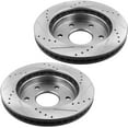 thumbnail image 2 of MotorbyMotor Front Brake Rotors 305 mm Drilled & Slotted Brake Rotor Fits for Cadillac Escalade, Chevrolet Astro Avalanche Express 1500 2500 Tahoe, GMC Safari Savana 1500 2500 Sierra 1500, Yukon XL, 2 of 2