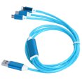 thumbnail image 5 of Cable de carga USB 3 en 1 con luz LED para iOS, tipo C y puerto micro, color azul, 5 of 5