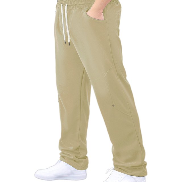XDZJLR Mens Pants Casual Fashion Straight Solid Color Drawstring Trendy Leisure Comfortable Trousers